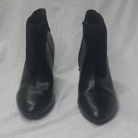 High Heel Ankle Boot Black with Suede top - Picture 2 of 8